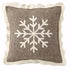 Handmade Christmas Cushion Cover in Hand Felted Wool - Big Snowflake on Gray - 20" - Arcadia Home